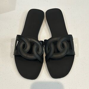 Black summer sandals